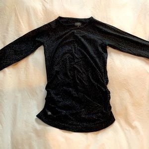 Athleta black and silver sparkle workout top